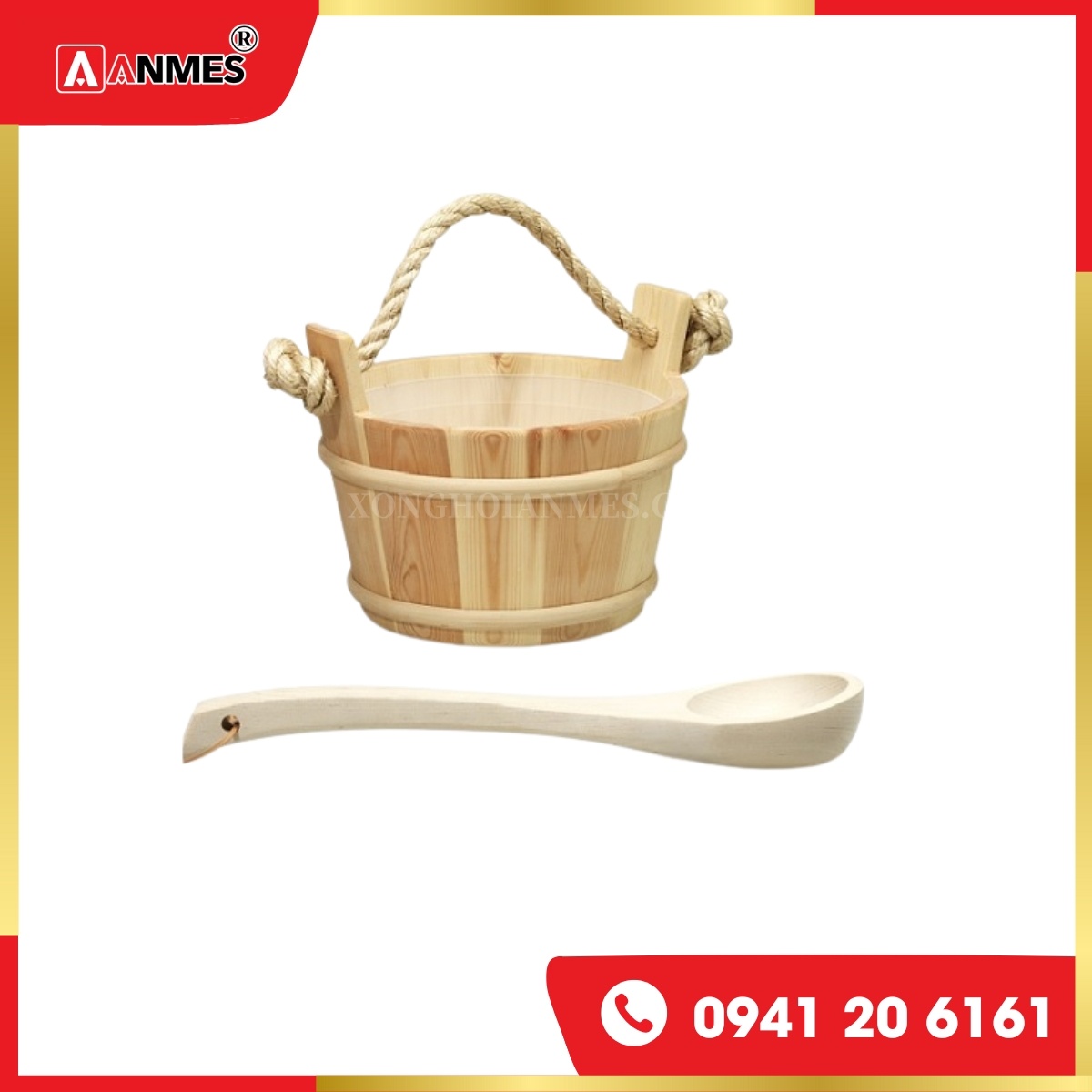 Bộ xô gáo gỗ phòng xông hơi khô
